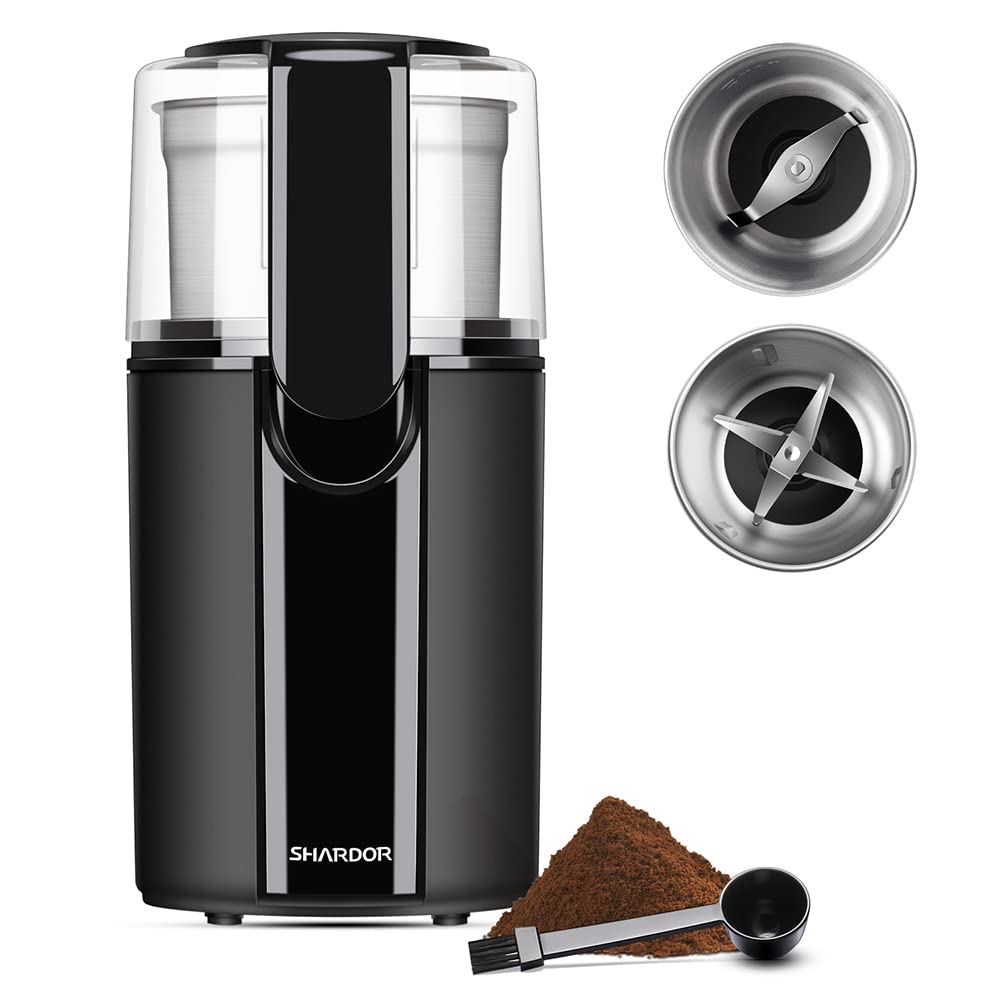 SHARDOR Electric Coffee Spice Herb Grinder for Coffee Beans Spices and Seeds with 2 Removable Stainless Steel Bowls
| S