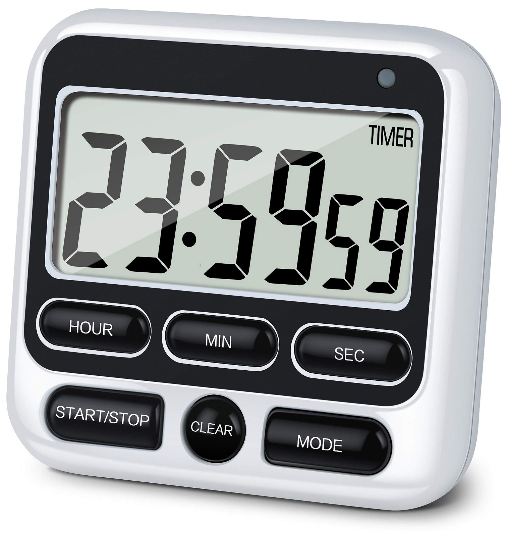 KTKUDY Digital Kitchen Timer for Cooking Kids Teachers Large LCD Display Strong Magnet (Black)