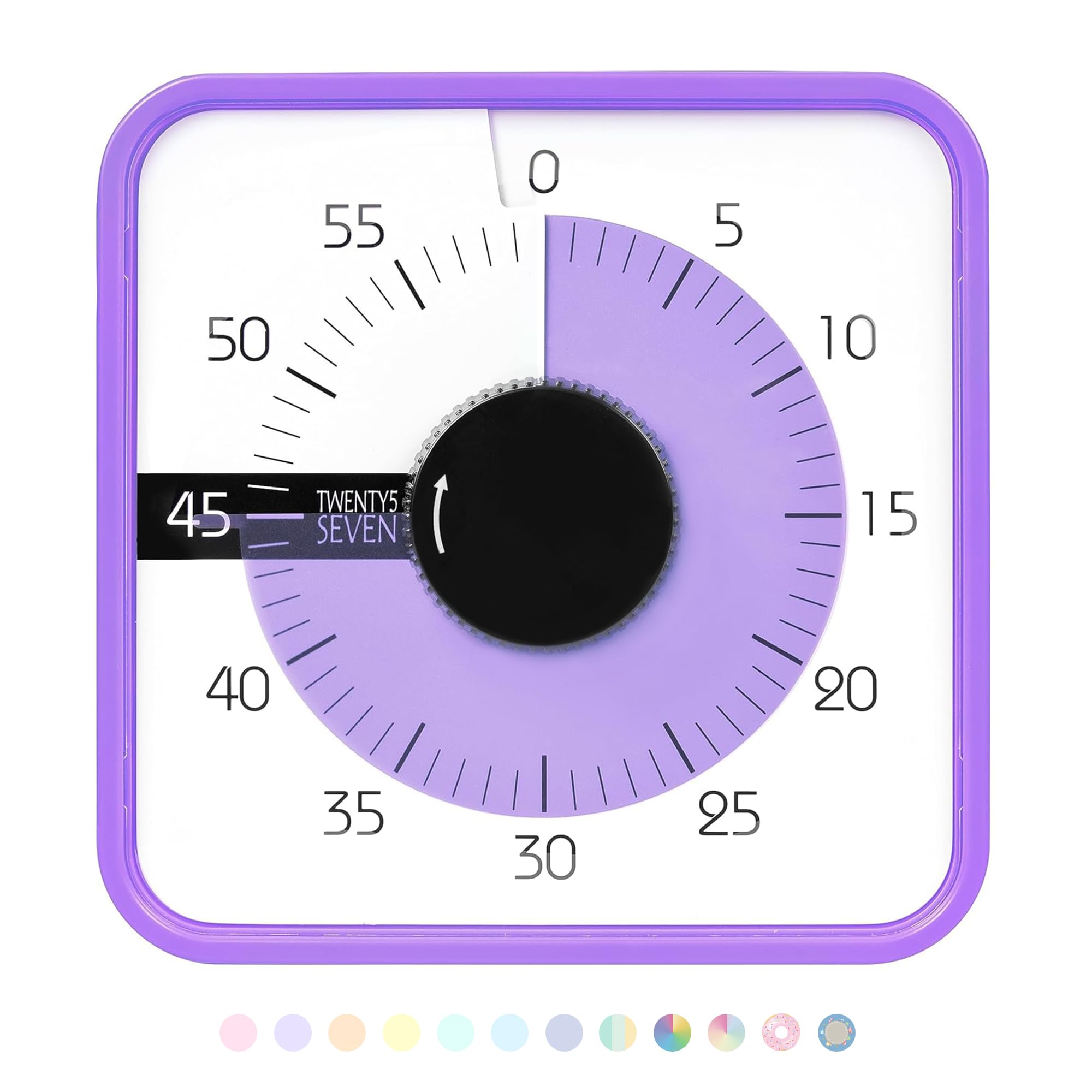 TWENTY5 SEVEN 7.5 Inch Classroom Countdown Timer – 60 Minute Visual Clock for Teaching and Meetings, Kids Exam Time Mana